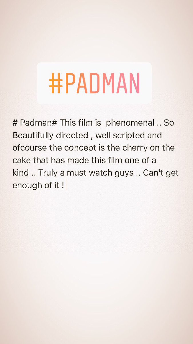 m_mogam's tweet photo. #padman#❤️ @akshaykumar @mrsfunnybones @sonamakapoor @radhika_apte https://t.co/Aa7UpyOL3T