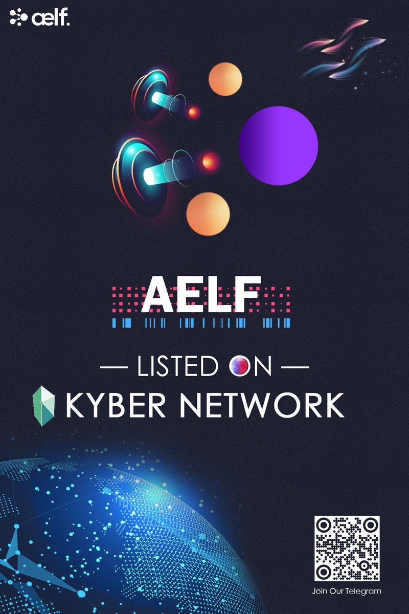 aelfblockchain's tweet photo. $ELF listed on Kyber Network! https://t.co/gviBCnhUOm
