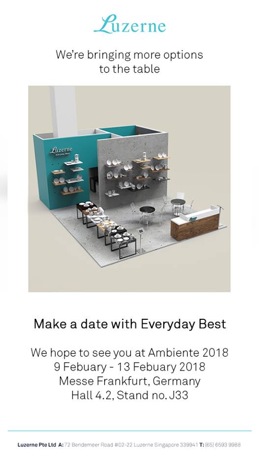 LuzerneGlobal's tweet image. Come join us at Ambiente Hall 4.2 at J33! Happening now!