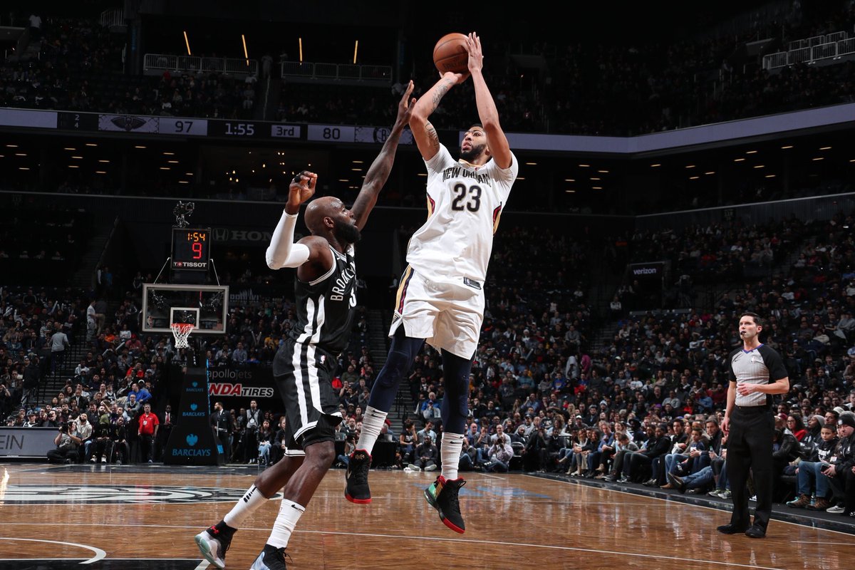 SportzLife1's tweet photo. Anthony Davis notched his 2nd career game with 40 points, 15 rebounds, and 5 steals. Over the last 30 seasons, the rest of the NBA has 2 such games combined
#CrazyStatOfTheDay #NOvsBKN #TheBrow https://t.co/Jnc3ueobyn