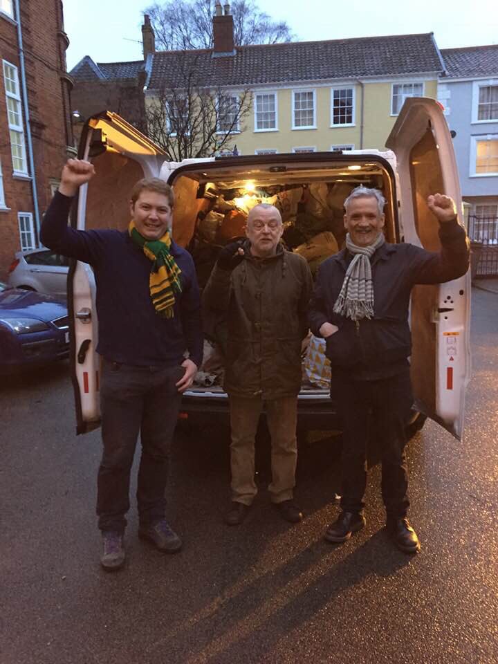 All the coats collected from #norwich being delivered to #calais #refugeeswelcome #coats4calais @Care4Calais @AntiRacismDay @EDP24 @OctagonNorwich @UNISONEastern