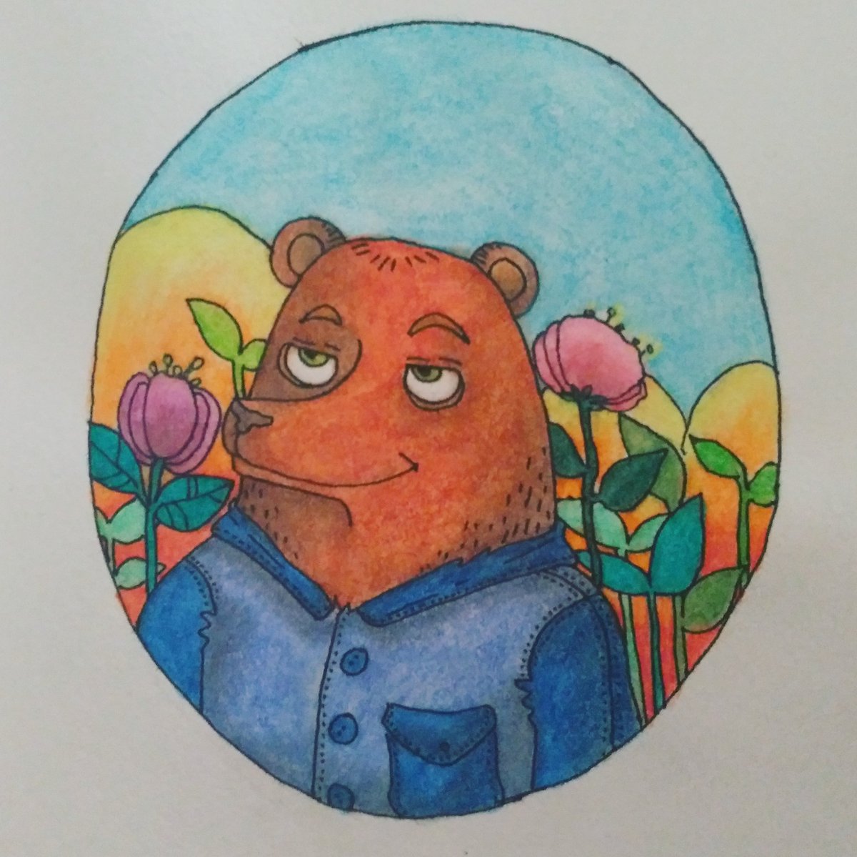 umbasa_ink's tweet photo. #bear #Animal #ours #portrait #face #facebruary #facebruary2018 #color #watercolor #aquarelle #aquacolor #dessin #dessinpourleplaisir #drawing #draw #drawink #drawingforfun #artisttwitter #ArtistOnTwitter https://t.co/A7eYGHis6b