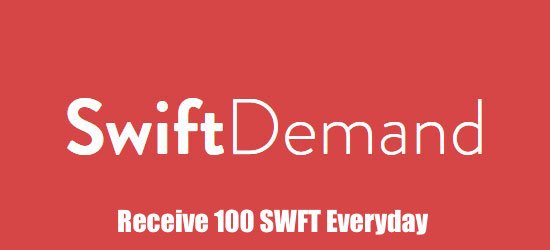 *#AIRDROP*
SWIFT DEMAND
Receive 100 SWFT Everyday.
Click swiftdemand.com/?referred_by=w…

#blockchain #crypto #altcoins #bitcoin #btc #ethereum #free #token 
#cryptocurrency #freecoin #ico #eth #ethereum  #btc  #cryptotwitter