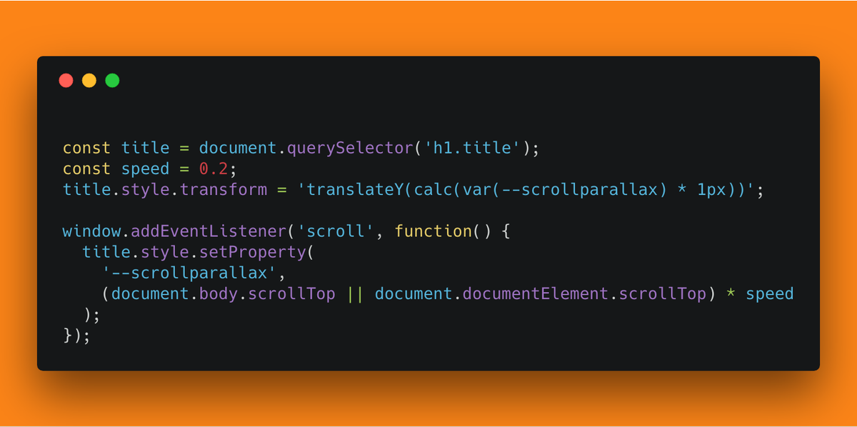 'With just a few lines of code, my heading “falls” slower than the rest of the page.'

daverupert.com/2018/02/cheapa…
