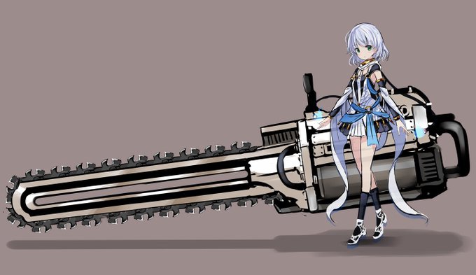 劇中クライマックスのチェーンソー、最低でもこのくらい必要だよね?という反省。 220mm対装甲鎖鋸刀(今考えた)。 