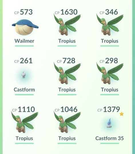 Pokémon Go Tropius regional