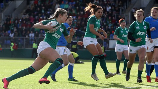 IrishRugby's tweet photo. Three-try display sees #IrelandWomen open win account #IREvITA #WomensSixNations https://t.co/9W04g9uXt4 https://t.co/yHjCEKiATB
