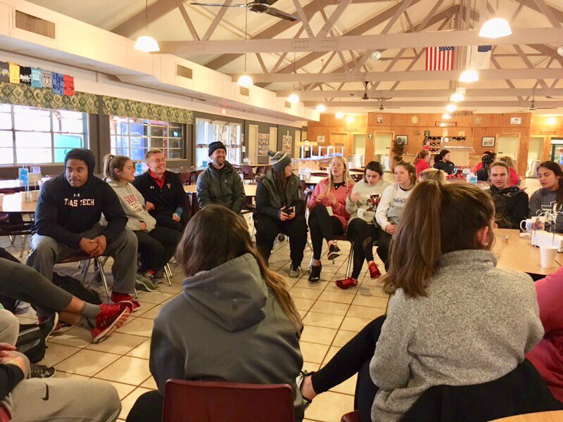 TTU_FCA's tweet photo. The temps were ❄️, but the Fellowship was 🔥. #CAone18 was a weekend for the record books: 500+ college athletes, from 40+ different schools, uniting as #ONEinChrist with many new brothers and sisters. #TeamFCA #FCAfam @TXFCAcamps https://t.co/fZfijsAqoo