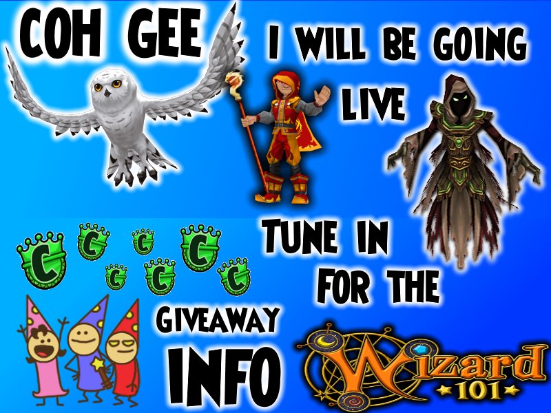 CohGee's tweet photo. I am LIVE @Wizard101! Come and join me in the fun of all that is Magical! #Wizard101 @HyperRT https://t.co/GkkDfdlFWI