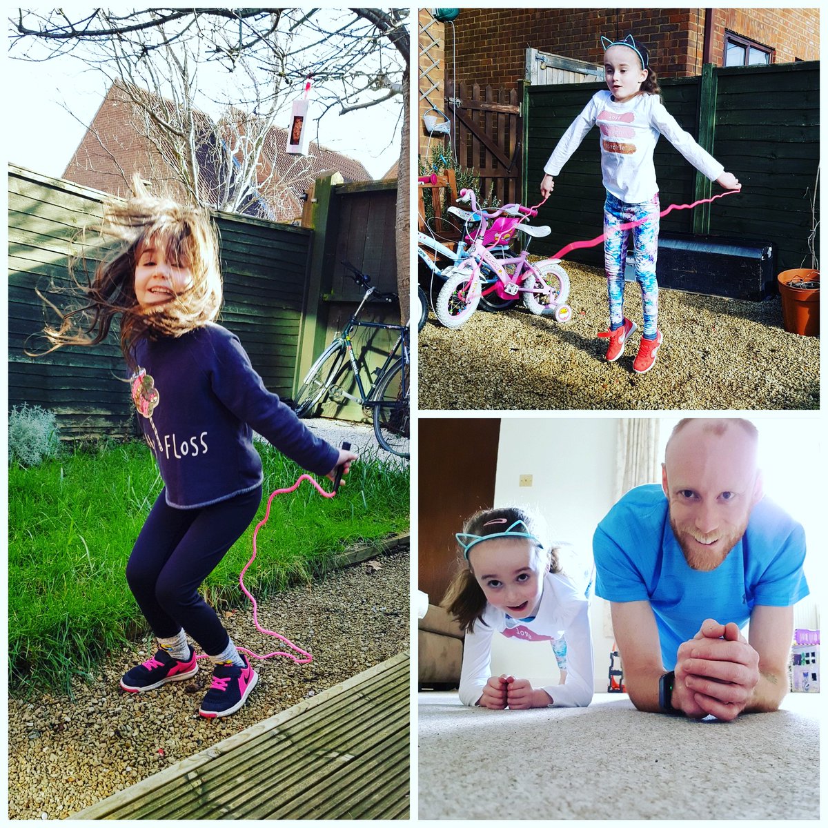 Miles4Wishes's tweet photo. Skipping challenge in action today alongside some body weight exercises and stretching...all of which is 'easy' for children, apparently 😂

#myactiveyear #myactivetribe https://t.co/k6cUOjsLty