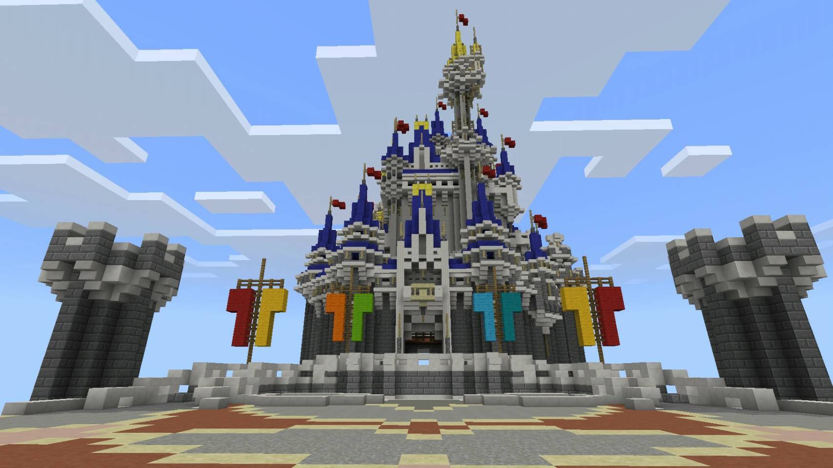 تويتر Minecraft Tdr Project على تويتر 進化を続けるフォアコート 旗が追加された模様です Minecraft キャッスルフォアコート シンデレラ城 東京ディズニーランド Tdr Tdl 再現 T Co 3tau9rbud0