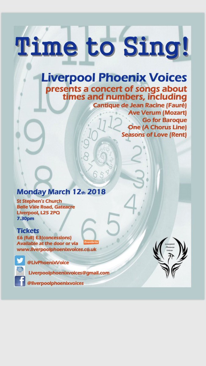 VoicesPhoenix's tweet image. Our next concert in Liverpool - Can’t wait to see you there! 12.03.18 #WhatsOnInLiverpool