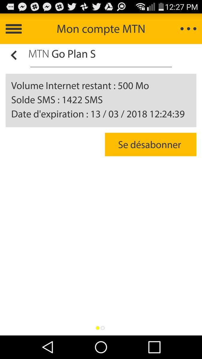 Cyprien_T's tweet photo. Y'ello @MTNCameroon
J'ai deux problème pour vous :
1/ Pourquoi votre application #MyMTN me donne des informations datant de Jour J-1 alors que j'aimerais connaître mes opérations à l'heure prêt ?
2/ est-ce normal de souscrire à #GoPlan et ne pas voir son compte appel crédité ? https://t.co/iz8cj3HEo6