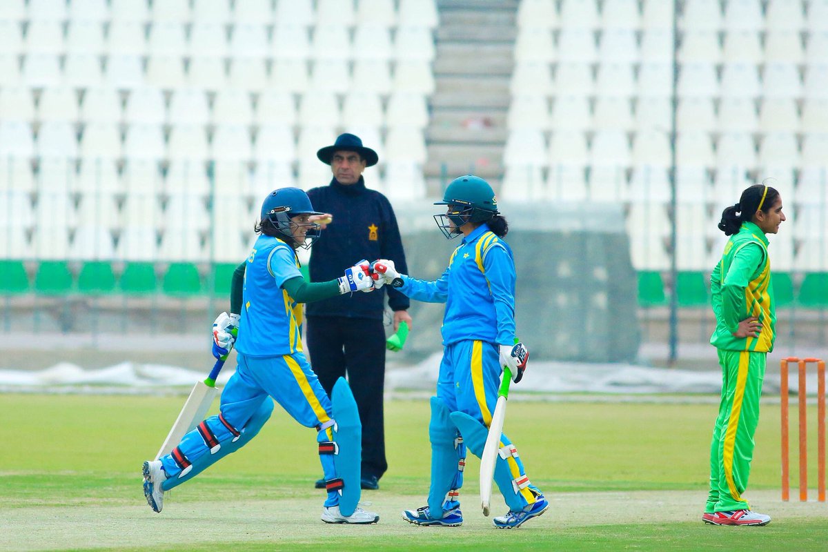 WomensCricZone's tweet photo. #TriangularCup
The first game of the PCB Triangular Cup between PCB Dynamites and PCB Challengers has been washed out due to rain.
PCB Dynamites 128/9 (36), @DianaBaig picked up 5 wickets for the Challengers. https://t.co/WlOTkXZiaZ