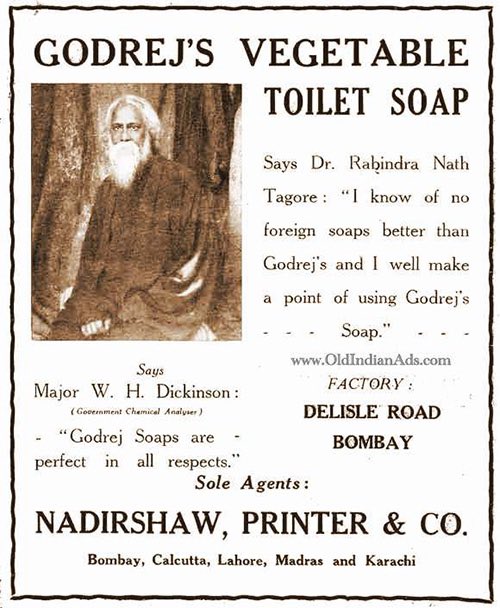 There was a Time -When Dr. Rabindranath Tagore used to endorse Soap in Advertisements  Circa 1922