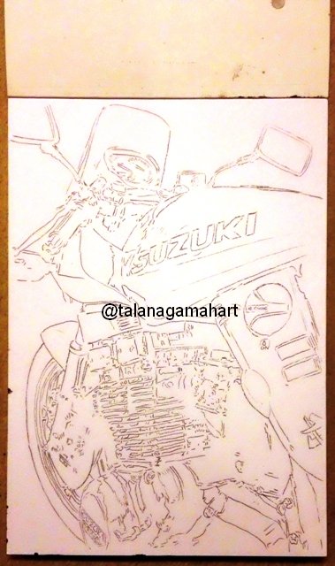 talanagamahart's tweet photo. Hand painted #motorcycle #motorbike #art #SUZUKI #Katana in progress. Acrylic on 8.3" x 11" 250gsm (115lb) art paper. #vintage #classic #Japanese #motorcycles #motorbikes #motorcycleart #artist #acrylic #motoart #HansMuth #Targetdesign #twowheels #classicjapanese #poetryinmotion https://t.co/3GAFjj3TIw