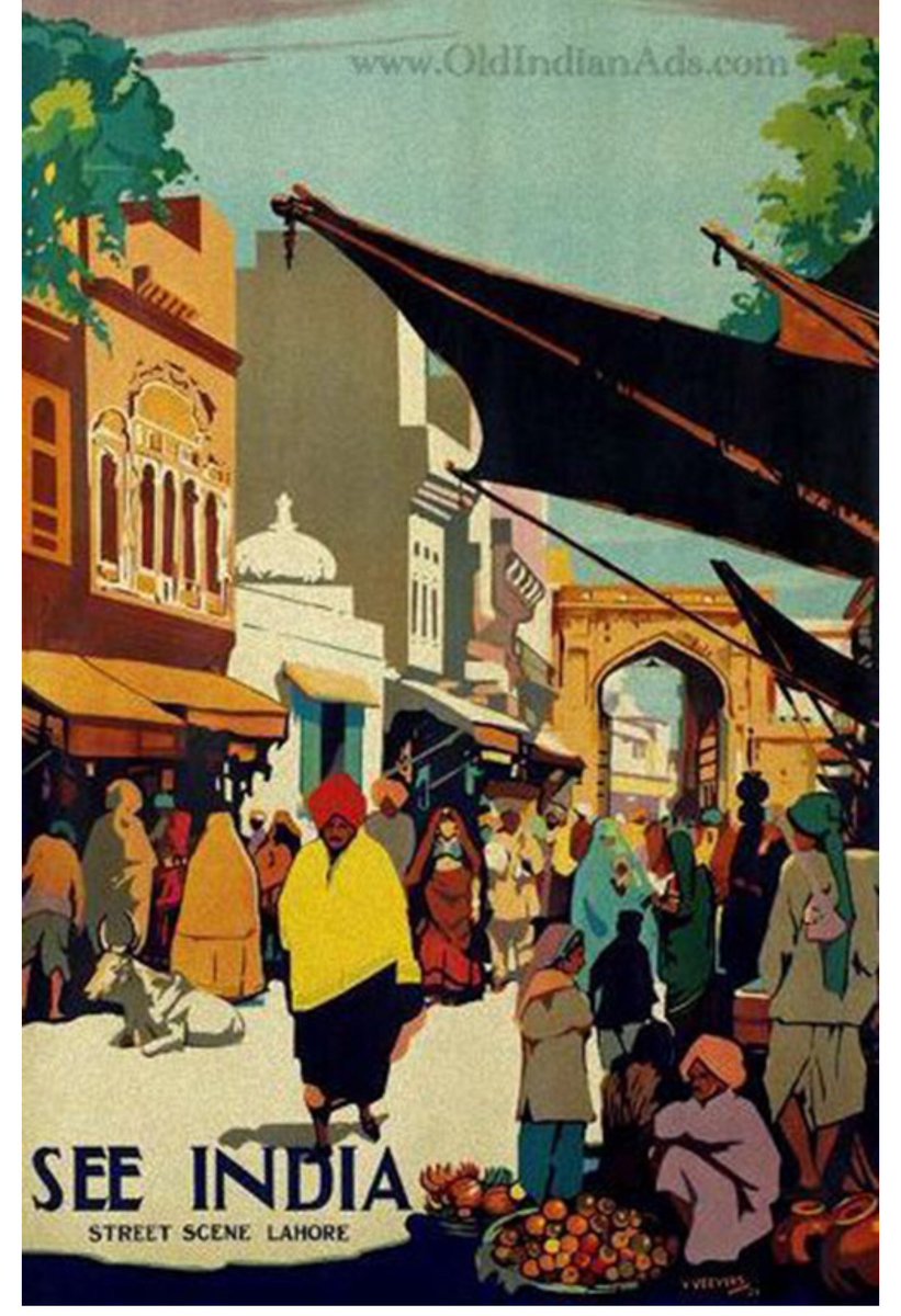  #Once_Upon_A_Time When Indian Tourism Advertisement used to feature street from Lahore !! Circa 1935 ( Picture Via  #OldIndianAds )