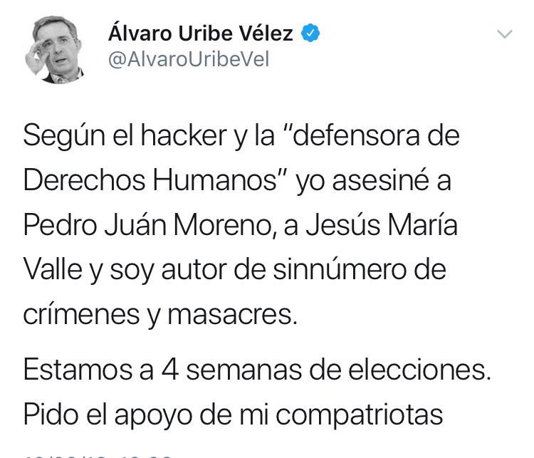 SenRigobertoB's tweet image. #ApoyoAUribe porque en épocas electorales las personas decentes, honestas y trabajadoras representan un obstáculo. Yo #ApoyoAUribe @RigobertoBaronN @AlvaroUribeVel