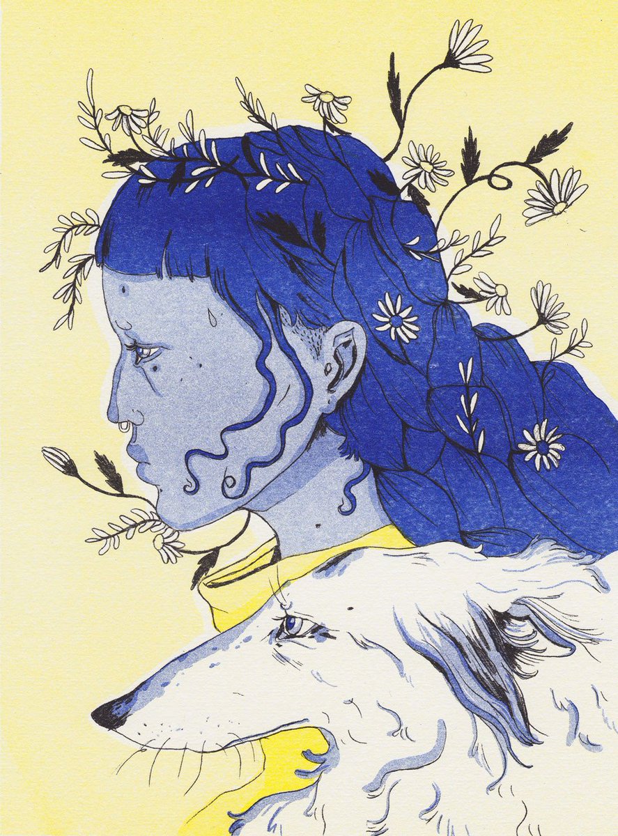 peopleofprint's tweet photo. 'Daisy' A4 Three Colour Risograph Print >>> https://t.co/KFQmPCw7qw https://t.co/KgsVZTTbJn