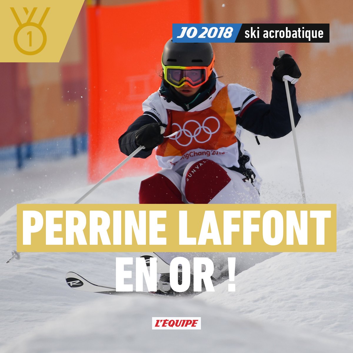lequipe's tweet photo. Première médaille française et elle est pour Perrine Laffont !

Plus d'infos : https://t.co/uaTKXqPOeX 

Le programme : https://t.co/eomLrYlTIy https://t.co/tQTcVFhFjx