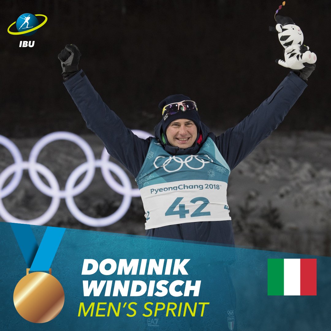 biathlonworld's tweet photo. He has long been known as one of the fastest on the last meters - and today it paid off big time. @ItaliaTeam_it's Dominik Windisch wins bronze in the men's sprint - only 0.7 seconds ahead of Austria's Julian Eberhard. 

#biathlon #Pyeongchang2018 https://t.co/IO79RADYor