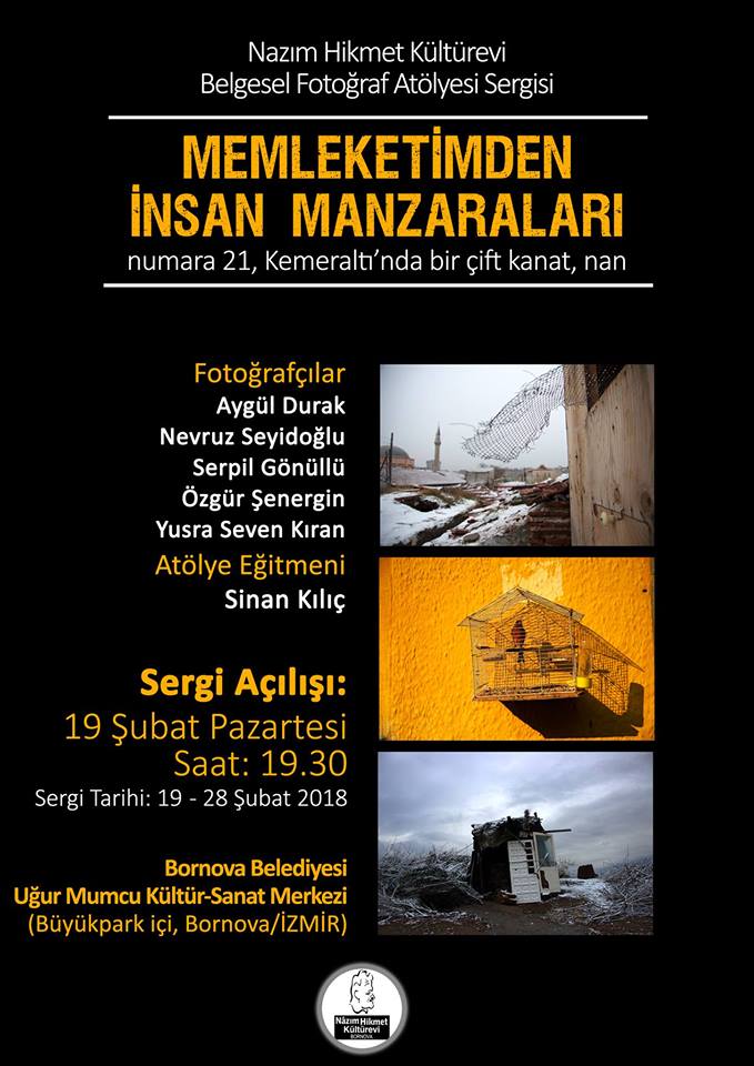 İzmir'e dair şehir ve insan hikayelerinden oluşan sergi, bir yıldır devam eden atölye çalışmasının sonucu olarak açılıyor.

Detaylar için; goo.gl/N3sF2t