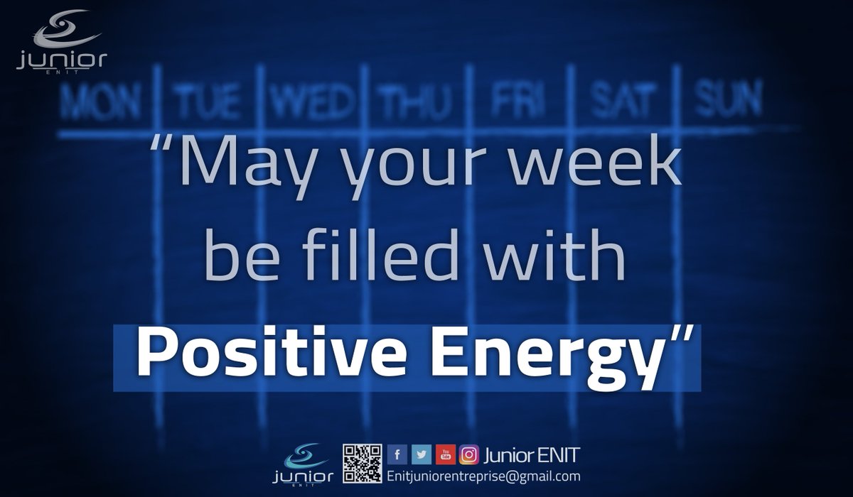 We hope you will be energized after this weekend so you can tackle what you'll face this week but if you need help for an energy study we are here for you 24/7.
#EnergizeYourWeek
#BridgingTheGapSince1999
#ENITJuniorEntreprise