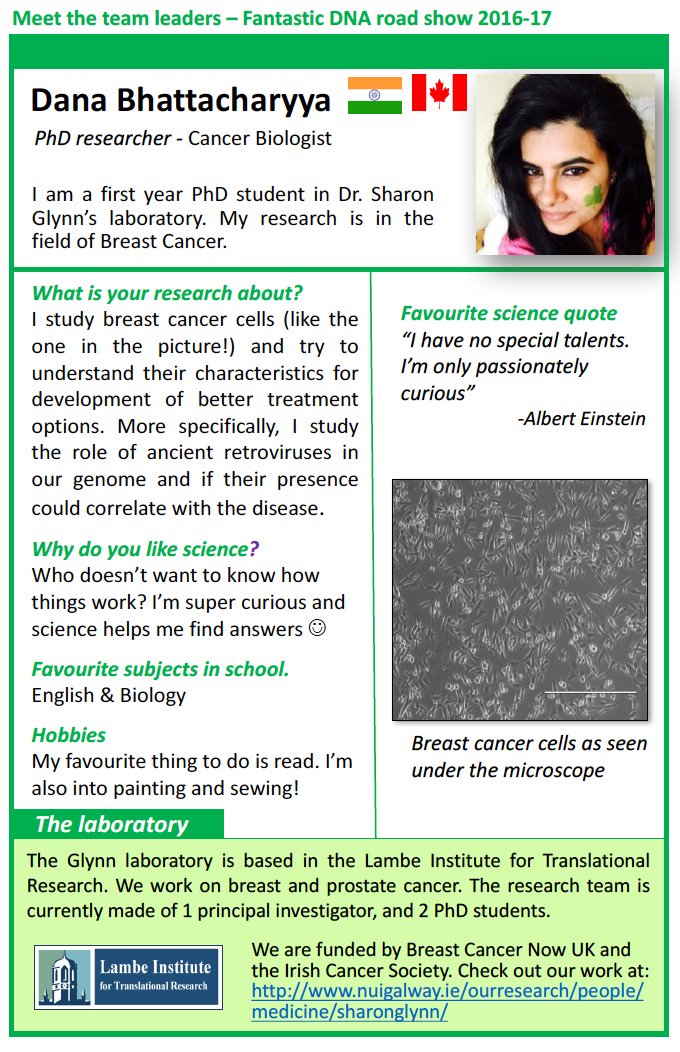 Cellexplorers's tweet image. Meet Dana, @dana_dibyangana, one of our @nuigalway team leaders last year (and this year!). She is also a #breastcancerresearch and #sciencerolemodel ! #InternationalDayofWomenandGirlsinScience #WomenInScience #nuigalway