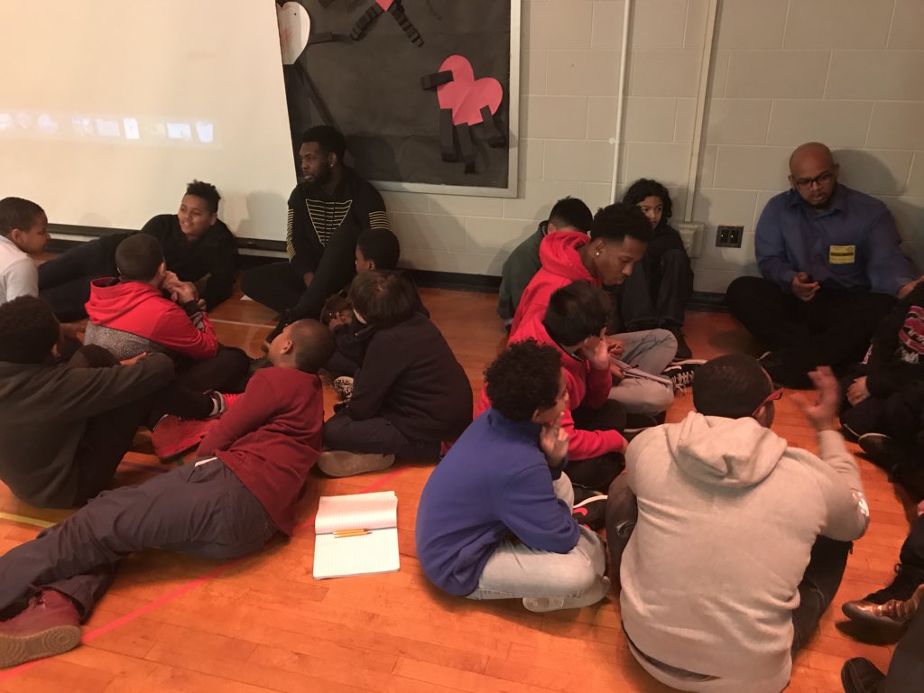 NYCDistrict19's tweet photo. D19 MBK Convening IV coming together to kick of black history month focusing on Hardwork. Our young men use their voices to communicate their brilliance and advocate for change. #d19allthewayup #d19mbk @CarmenFarinaDOE @NYCSchools #welead https://t.co/Ki2XMUyTQj