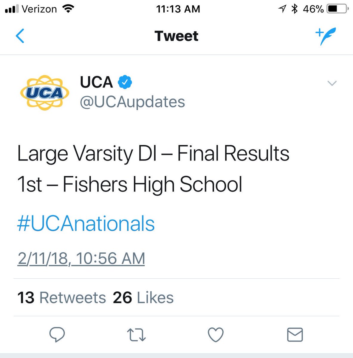 Your Fishers Tigers are the 2018 NATIONAL CHAMPS!  Congratulations to the athletes and coaches. #TigerPride
