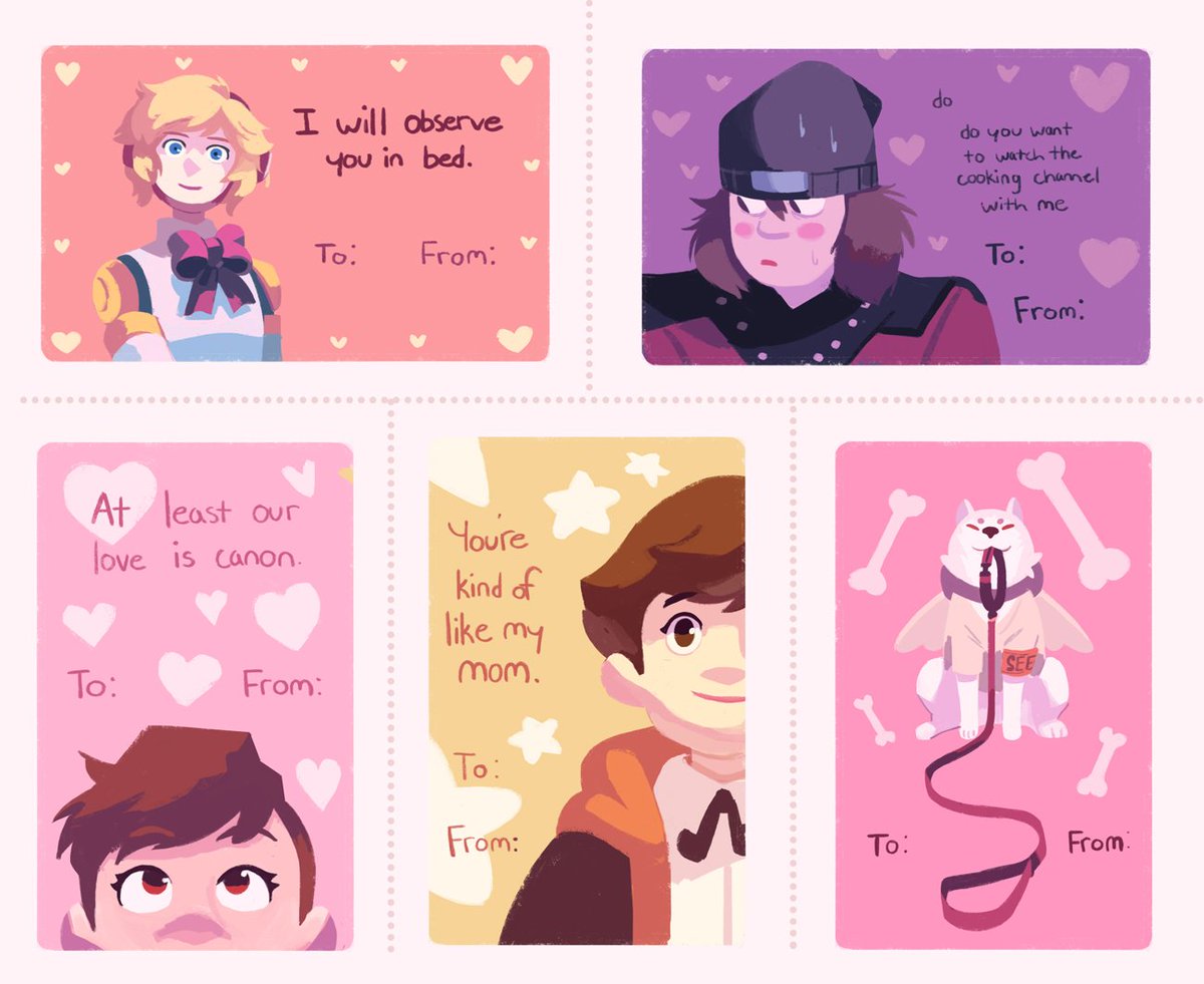 Persona valentines! I made some off of p3 and p4 years ago, so since I happened to be playing p5 around this time, I thought it'd be fun to revisit them.
Feel free to use for your valentine's day needs! 