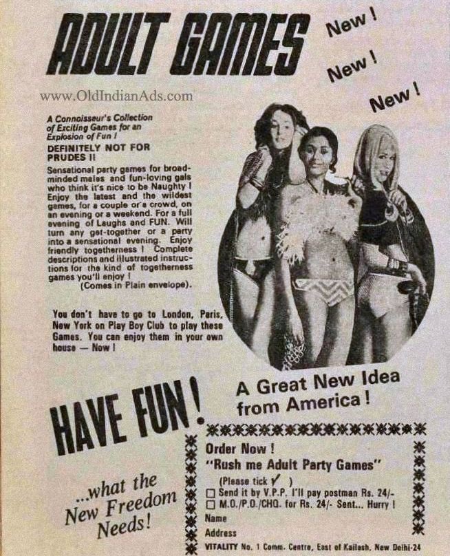  #Once_Upon_A_Time When ‘ Adult Party Games ‘ were advertised & sold in India which was not for ‘ Prudes’ in 1976 !! I wonder- What were those games 