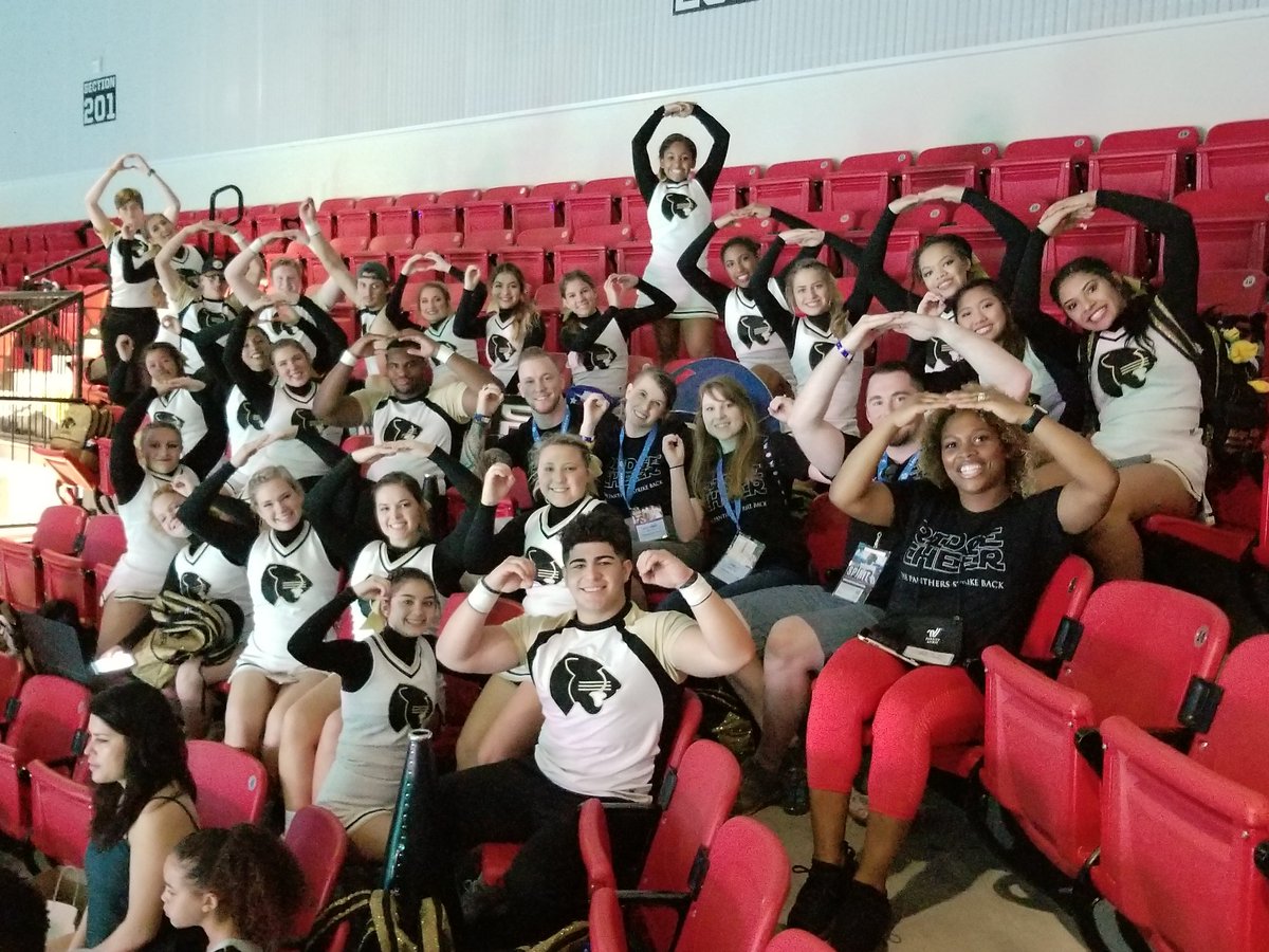 FRHSCheerNation's tweet photo. Game Day Finals and they hit with ZERO DEDUCTIONS!!! Ridge Cheer brought their Best &amp; gave it all to the mat showing everyone Panther Pride! So Very PROUD! Awards start in 45 minutes. #RidgeCheer #RidgeNation #PantherPride #UCA #NATIONALS #NHSCC #ZeroDeductions https://t.co/pM7guo8yjj
