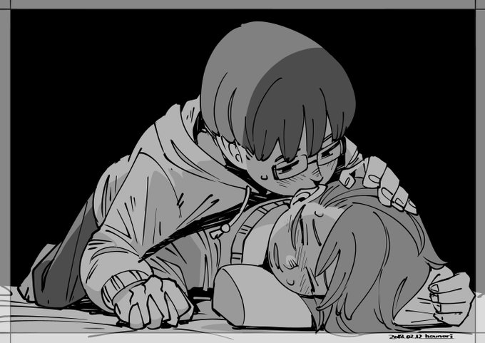 お絵かき:耳を吸う 