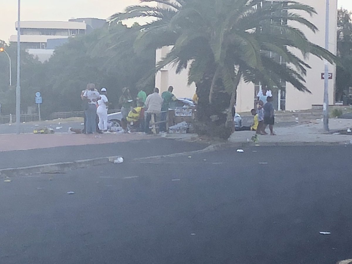 Janelfick's tweet photo. This is how my hood has been left after a #rally #anc #rubbish #cityofct https://t.co/wCs0fVNJLP