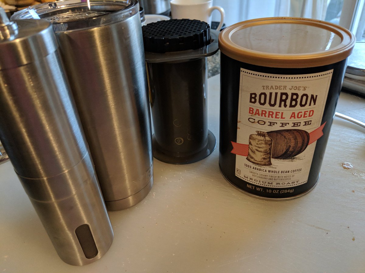 tomabella's tweet image. This is how you handle a rainy Sunday. @TraderJoesList @AeroPressHQ #javapresse @YETICoolers