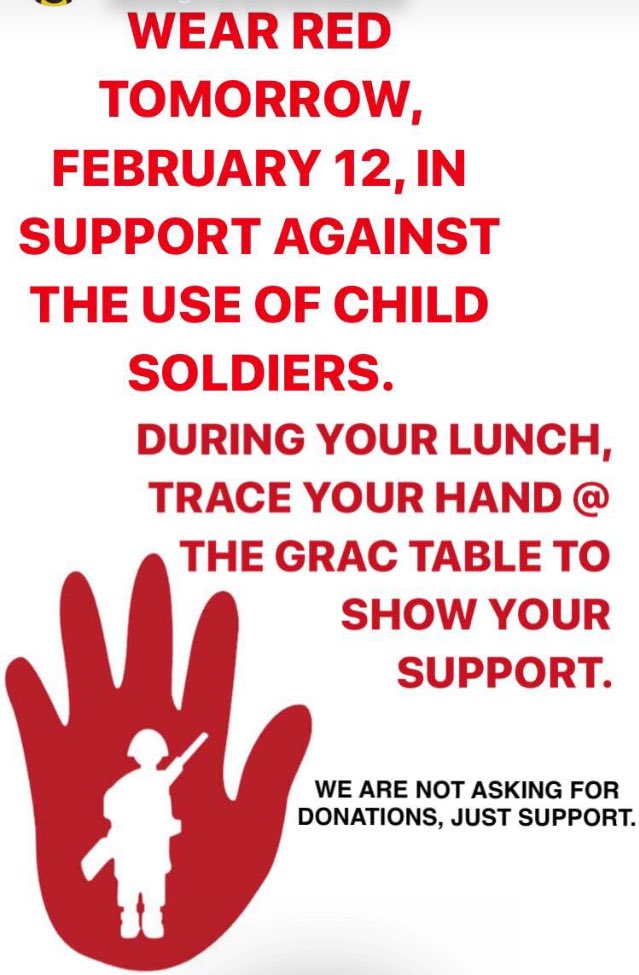 GRACMASH's tweet image. Red Hands Day is tomorrow! Wear red to show your support!!