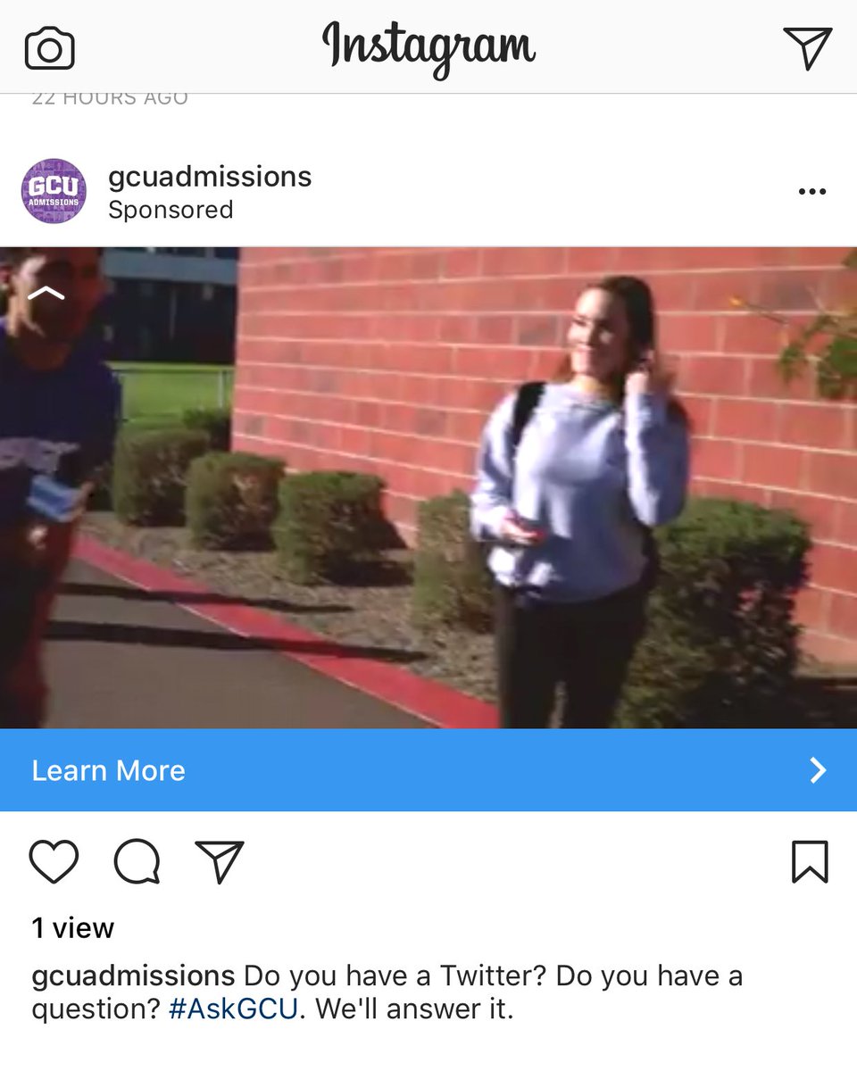 Hey #AskGCU why are you’re ads popping up in my feed? I don’t like you. Please stop. K thanks. @gcu