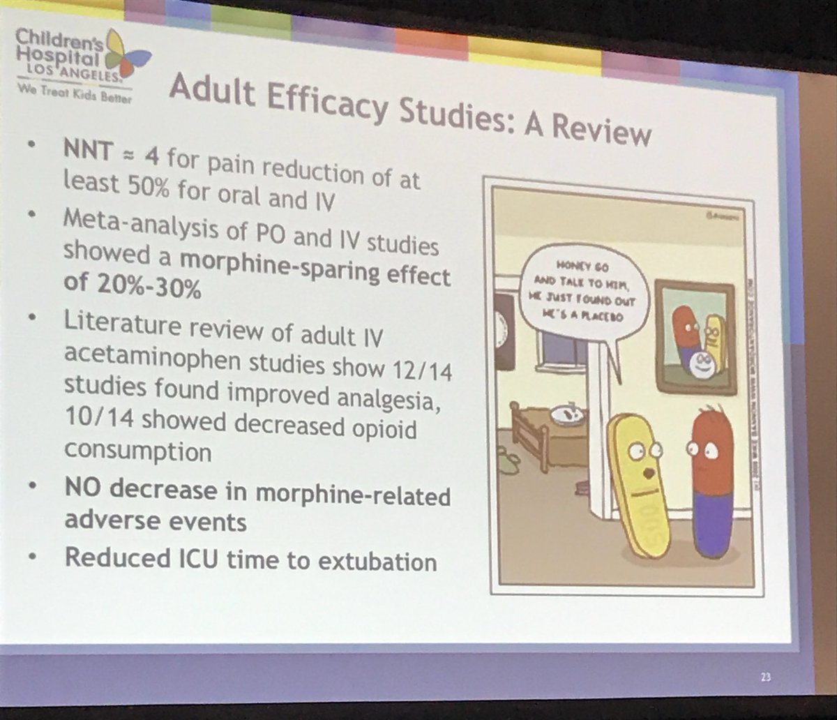 BrandenEngorn's tweet photo. @RebeccaMargolis summary of adult efficacy studies for IV acetaminophen #PAF56 #PedsAnes https://t.co/4Irew1VRRI