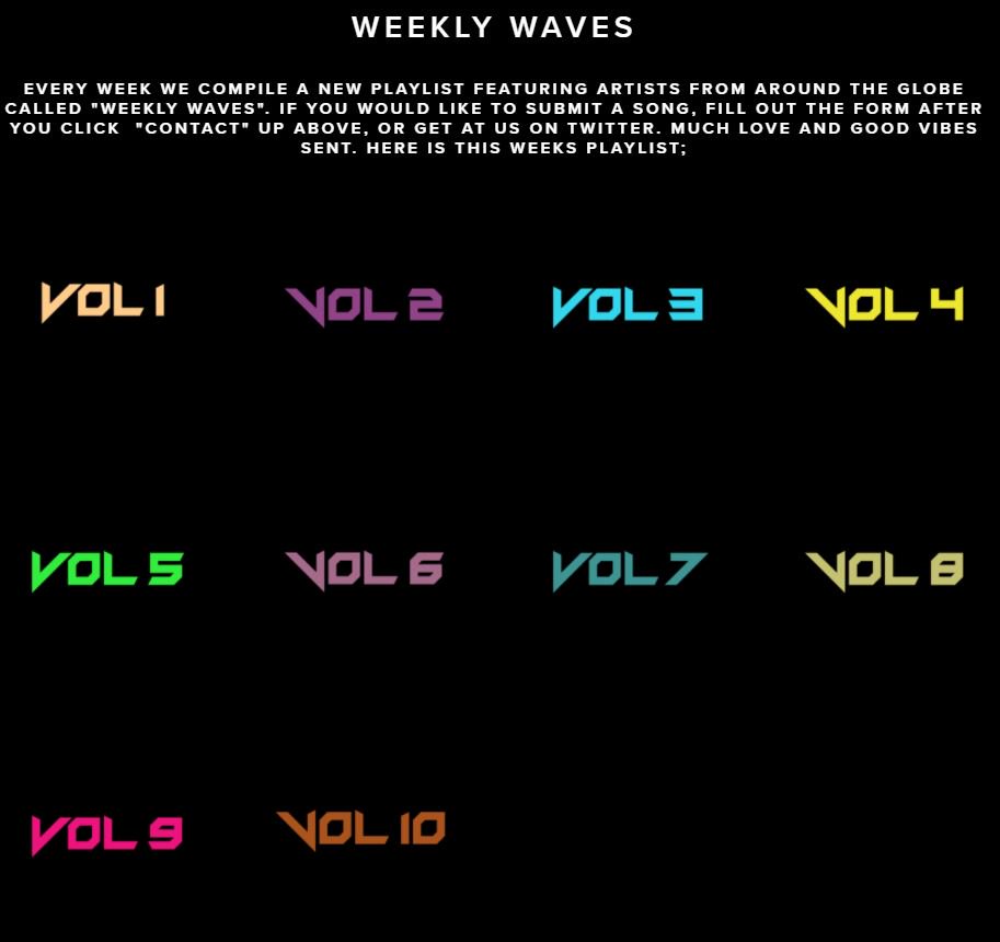 new "weekly waves" page

check out all the old playlists now

oceanmeetssky.com/weeklywaves

vol 11 drops tommorow with features from @LilTokyoooTears , @greazygreg , @RomanBlue3rd , <a href="/eggnmx/">E.GG</a> , <a href="/Mic_Q_A/">Big Lion Q.A</a> , and more

much love and good vibes sent to everyone

thank you for all the support