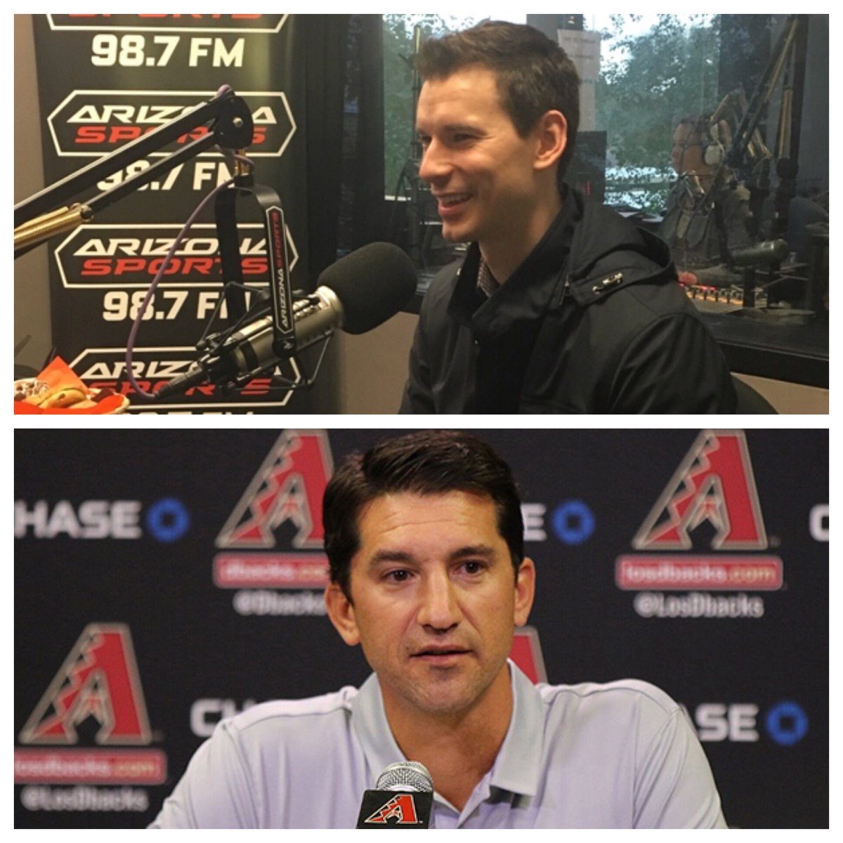 WolfandLuke's tweet photo. #NewsmakersWeek begins tomorrow morning! 
First up:
⏰8:00am @Dbacks GM Mike Hazen
⏰8:30am @ArizonaCoyotes GM John Chayka

Submit your questions with #NewsmakersWeek https://t.co/rxeUY2MHgv