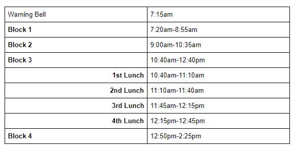 FCSeniorClass's tweet image. Here is the new 15 minute added schedule!