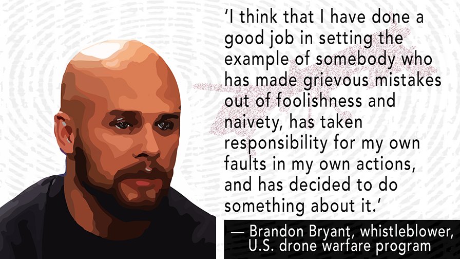 FrontlineWU's tweet photo. Brandon Bryant, @backavar, we respect you for the courage it took to speak out against the U.S. drone program. You deserve our support. https://t.co/RMJ7zCol7y #Whistleblowers #drones #DroneWarfare #Collateral #IVAW #CourageFoundation @xposefacts JesselynRadack @ARetVet @GWOBorg https://t.co/684xMKiSw4