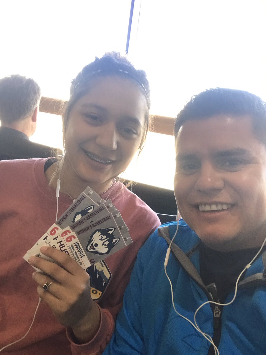 HLBall23's tweet photo. Connecticut bound! Can't wait for the game tomorrow! First trip to Storrs to see @UConnWBB in action! So excited!!! 🏀🏆💪🏽 #GoHuskies https://t.co/bY5khiw0kN