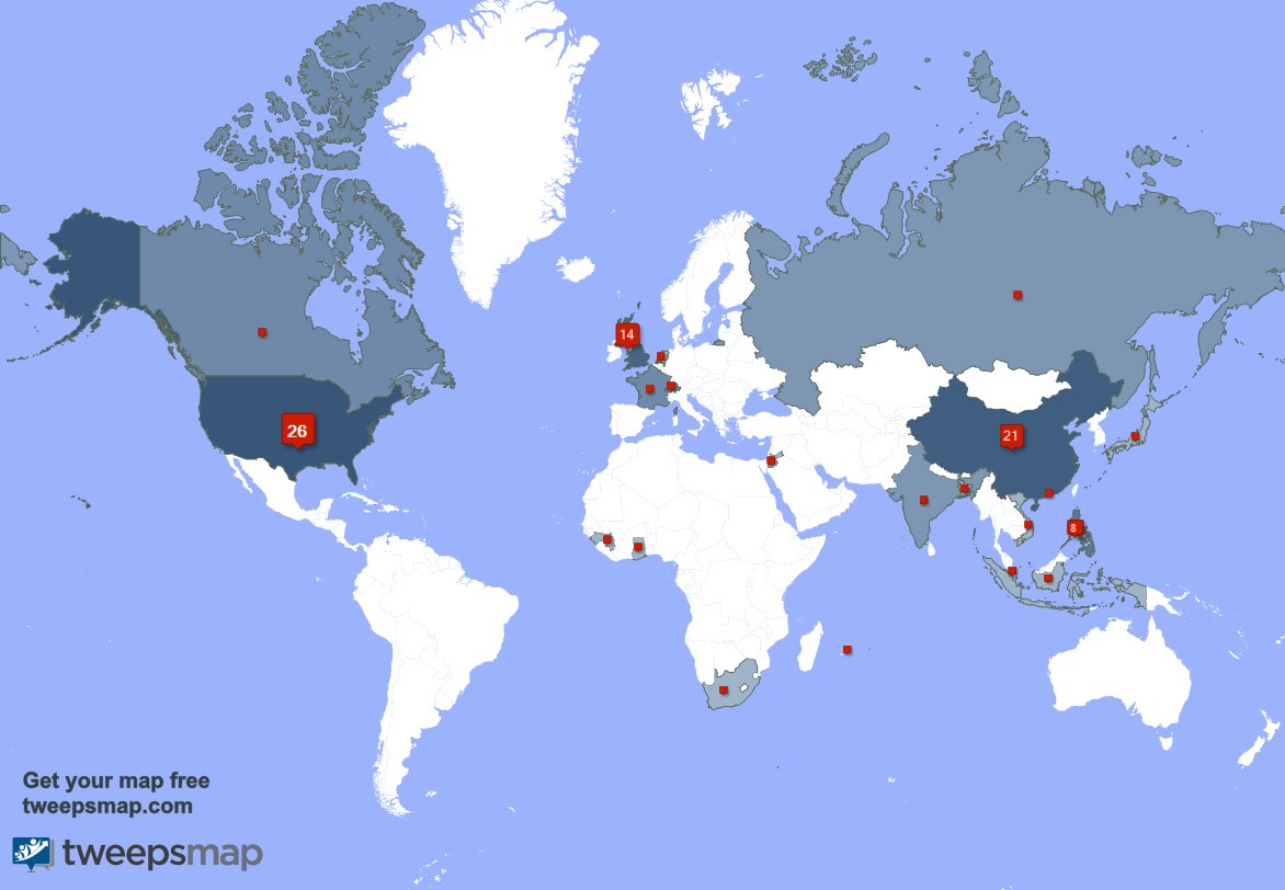 ICOmulu's tweet photo. My followers live in USA (25%), China(20%)... Get your free map: https://t.co/miykwbUZjR https://t.co/t8Qg8mFrRD