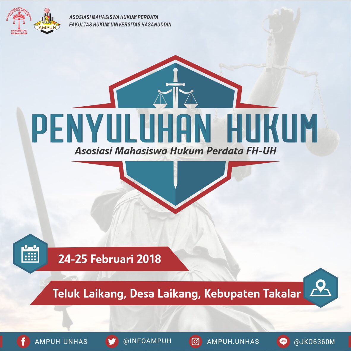 Penyuluhan Hukum kerjasama dengan BEM Fakultas Hukum Unhas. Cek Sosial Media Kita...