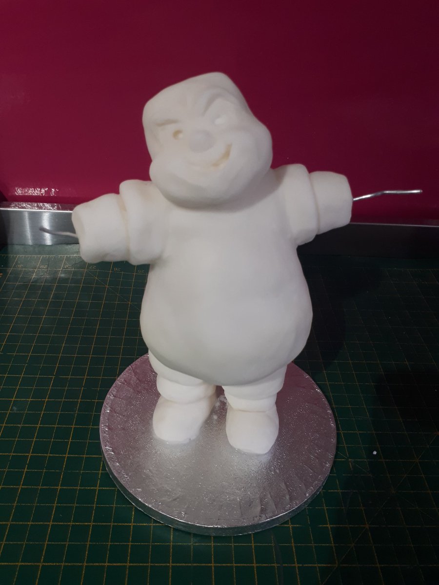 cakenottingham's tweet image. CAKE topper .. This cake topper is not ment to be eaten but more of a keep sake . Made using polystyrene balls, tin foil for body to keep it nice and light then finished in sugar paste with tylose #ghostbusters #mrstaypuft #sugarsculpture