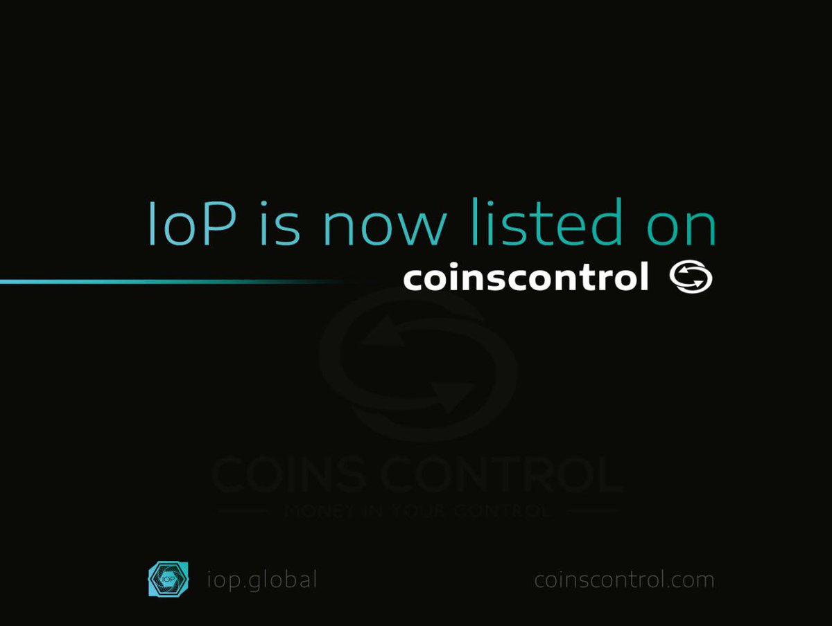 $IoP jest już dostępny na @coinscontrol :) #IoP #blockchain #p2p #DigitalCooperative