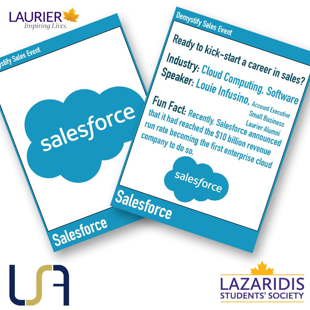 LaurierSales's tweet photo. Happy #SalesSunday ! Reminder to come out to LSA’s Demystify Sales event this Tuesday! It will be an amazing opportunity to hear from sales professionals from a variety of companies including General Mills, Insurance Institute of Canada and SalesforceYou won’t want to miss this! https://t.co/GaO1mA25m1